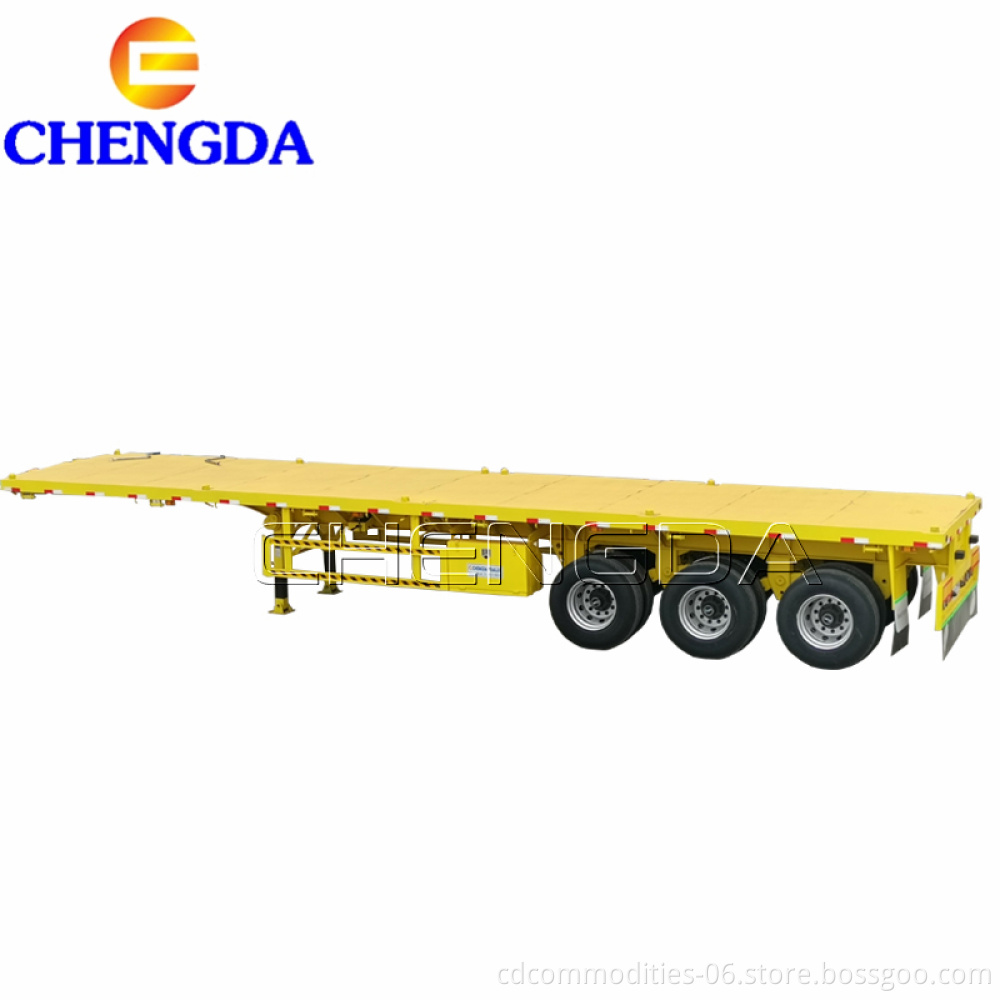 Factory Directly Sale 3Axles Heavy Quality Flatbed Trailer for Container